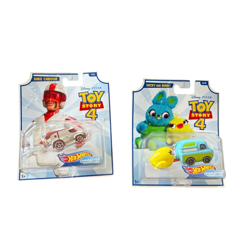 Disney Pixar Toy Story 4 Hot Wheels Character Car Duke Caboom + Ducky and Bunny